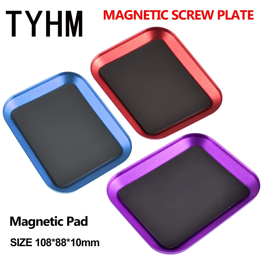 RC Screw Tray with Magnetic Pad Aluminium Alloy Magnet Screws Disk Storage Plate for RC Airplane Car Boat Repair Tool