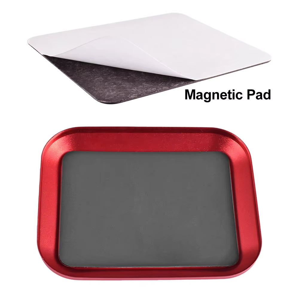 RC Screw Tray with Magnetic Pad Aluminium Alloy Magnet Screws Disk Storage Plate for RC Airplane Car Boat Repair Tool